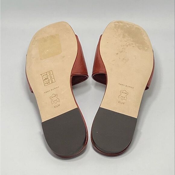 Tory Burch Elanor Leather Logo Slides size 6.5 - Picture 11 of 12